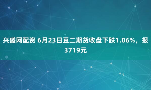 兴盛网配资 6月23日豆二期货收盘下跌1.06%，报3719元