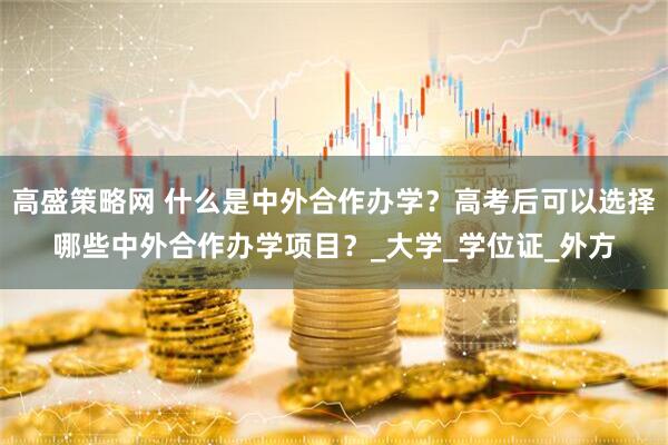 高盛策略网 什么是中外合作办学？高考后可以选择哪些中外合作办学项目？_大学_学位证_外方